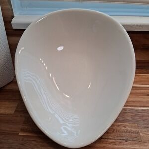 Elios Italian Italy White Bowl Ceramic Dish Egg Shape.11'